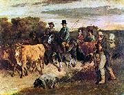 Gustave Courbet Bauern von Flagey bei der Ruckkehr vom Markt oil painting reproduction
